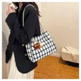 Trendy plaid Tweed Large Storage Capacity Shoulder Bags